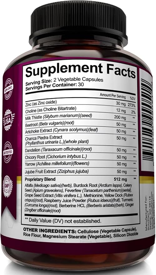 NutriFlair Liver Cleanse Detox & Repair Supplement with Milk Thistle, Turmeric, Dandelion, Artichoke Extract, Berberine HCL, Ginger - Liver Support and Liver Health, Non-GMO Pills, 60 Veggie Capsules