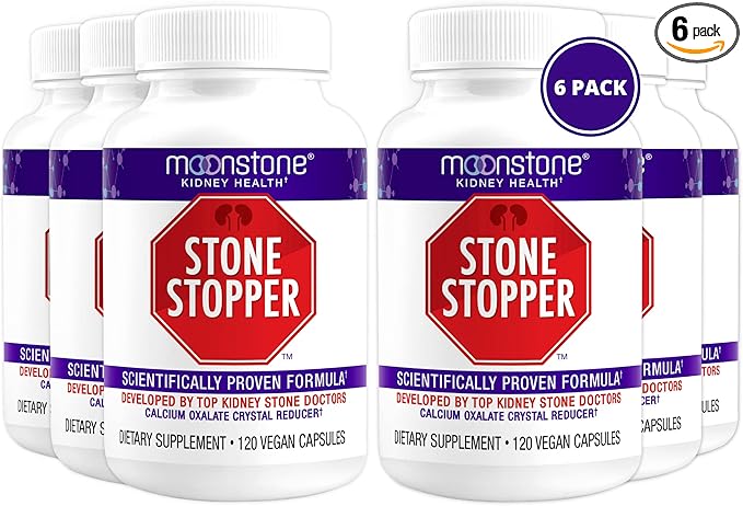Stone Stopper Capsules, Kidney Stone Prevention, Calcium Oxalate Protector, Alkali Citrate Support Supplement, Developed by Urologists to Support Kidney Health, 6 Month Supply