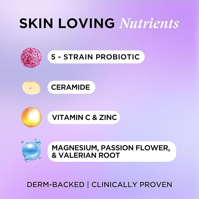 ZitSticka Vitamin Acne Supplement for Cystic Acne w/ 30 Natural Caps for Women and Men, Supplements for Hormonal Support, Skin Clarity, Dark Spots - Dermatologist Tested (After Hours Ceramides)