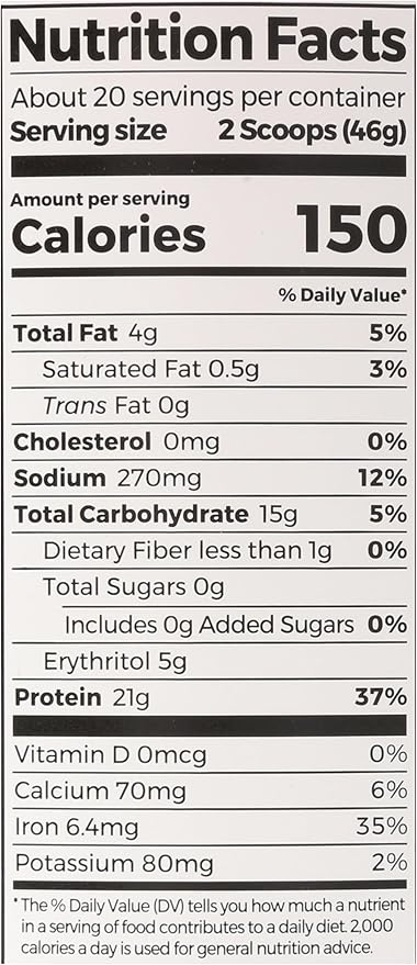 Orgain Organic Vegan Protein Powder, Vanilla Bean - 21g Plant Protein, 6g Prebiotic Fiber, No Lactose Ingredients, No Added Sugar, Non-GMO, For Shakes & Smoothies, 2.03 lb (Packaging May Vary)