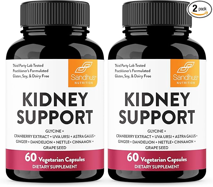 Sandhu's Kidney Cleanse Detox & Support Supplement for Men and Women | with Cranberry Extract | Helps Support Kidney & Urinary Tract Health | 60 Vegetarian Capsules (Pack of 2)