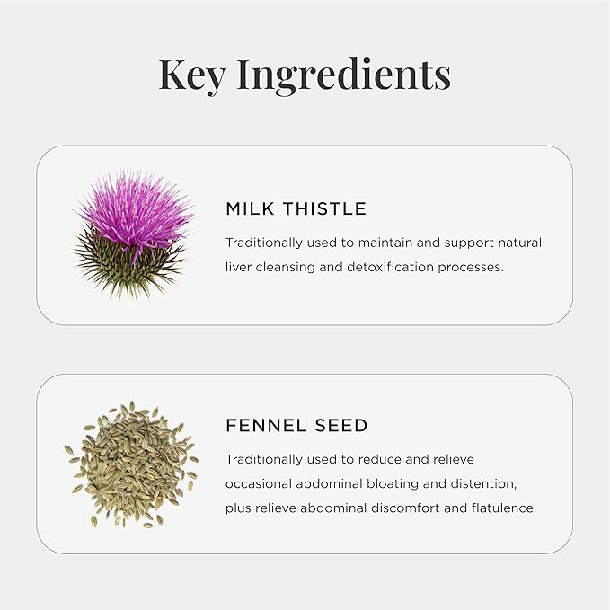 JSHealth Vitamins Detox and Debloat Liver Health Formula | Liver Detox Pills | Debloating Formula with Milk Thistle, Turmeric, Fennel | Liver Cleanse Supplement (60 Tablets, Pack of 2)