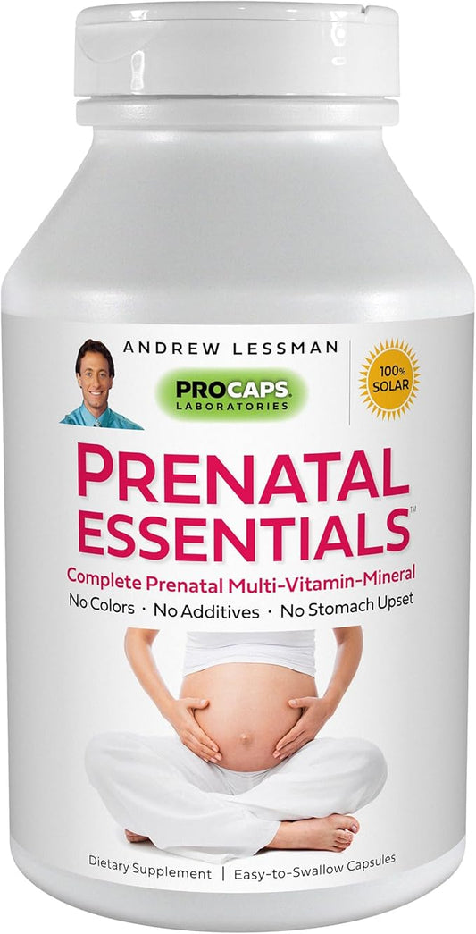ANDREW LESSMAN Prenatal Essentials 180 Capsules - Complete Prenatal Vitamins for Women, No Additives Prenatal Multivitamin, Nutrients for Womens Prenatal & Postnatal - Methylfolate Prenatal with Iron