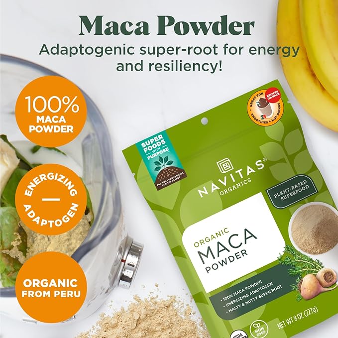 Navitas Organics Maca Powder, 16 oz. Bag, 90 Servings — Organic, Non-GMO, Low Temp-Dried, Gluten-Free