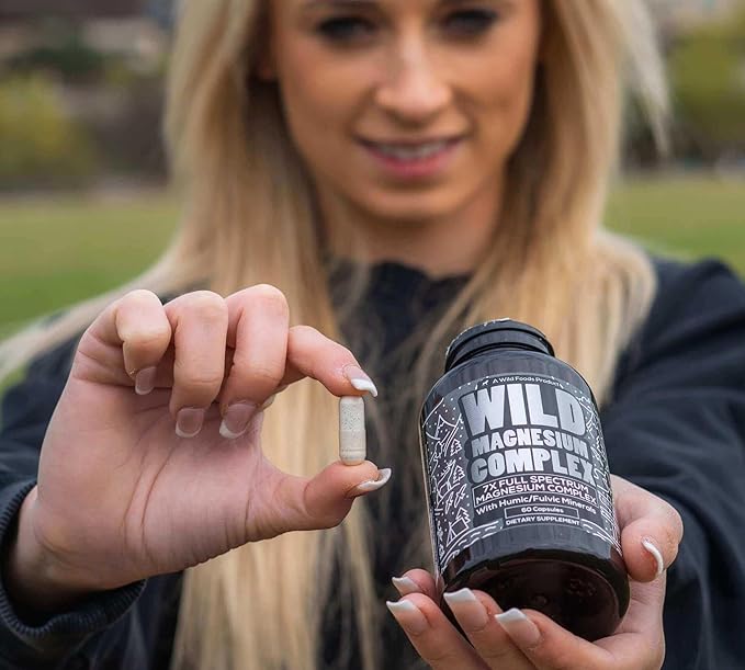 Wild Foods Magnesium Complex Supplement with 7X Forms | High Absorption, Full Spectrum, Easy Digestion | 500mg Glycinate, Bisglycinate, Malate, Orotate, Citrate, Taurate | 90 Capsule (Pack of 3)