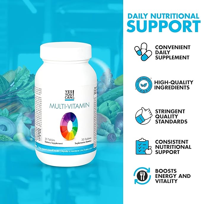 Yes You Can! Daily Multivitamins for Men and Women - Helps Assist Overall Health & Well-Being, Contains Antioxidants, Rich in Vitamin A, B, C & E - Daily Vitamins - 30 Tablets - 4 Pack