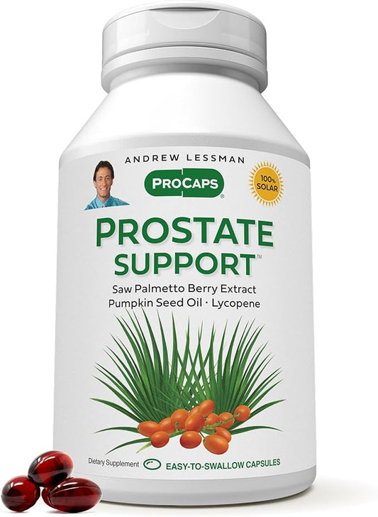 ANDREW LESSMAN Prostate Support Supplement for Men's Health, 360 Softgels, No Additives - Saw Palmetto for Men, Pumpkin Seed Oil, Lycopene & Omega-3 for Prostate Health, Urinary & Bladder Function