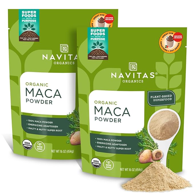 Navitas Organics Maca Powder, 16oz. (2-Pack), 181 Servings - Organic, Non-Gmo, Low Temp-Dried, Gluten-Free,Light Brown