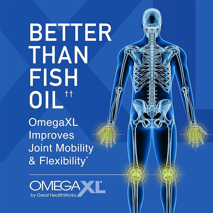 OmegaXL Powerful Joint and Muscle Support Supplement 60 Count (2 Pack) & TurmericXL Healthy Inflammatory Response Supplement (30 Count)