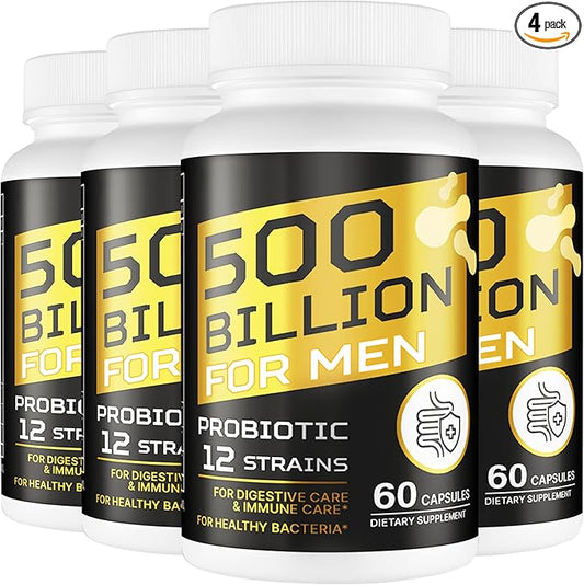 Probiotics for Men, 500 Billion CFU 12 Strains Mens Probiotic with Turmeric Cranberry & Goji, Gut Health for Men, Probiotics for Men Digestive Health, Bloating, Immune & Overall Health, 120-Day Supply