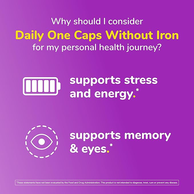 Twinlab Daily One Caps Without Iron - Nutritional Supplement with Zinc, B Vitamins, Magnesium, and More - 180 Capsules