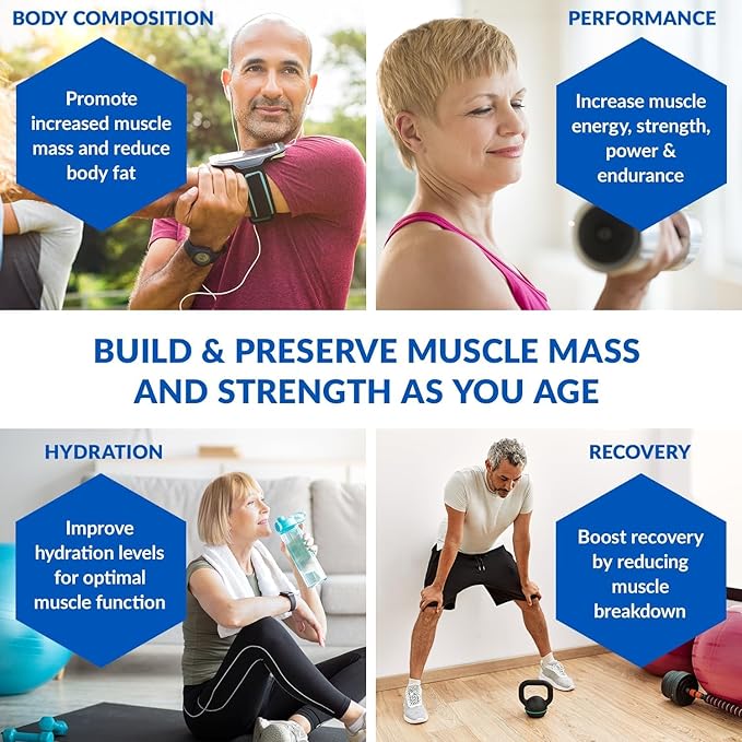 BioTrust Ageless Muscle Builder - Creatine HMB Powder with Vitamin D3 & Betaine - Build & Preserve Naturally Declining Muscle Mass & Strength - Fruit Punch, 60 Servings