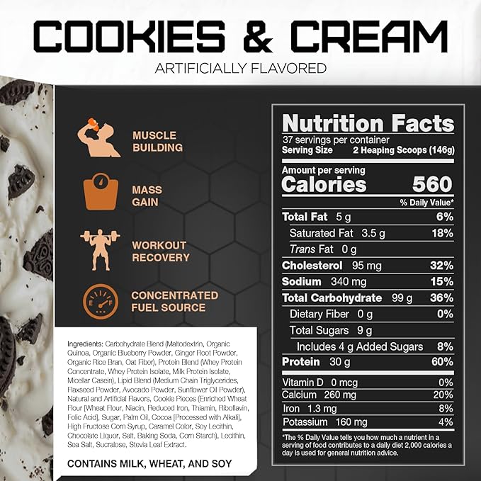 Rival Nutrition Clean Gainer - Cookies & Cream 12lb