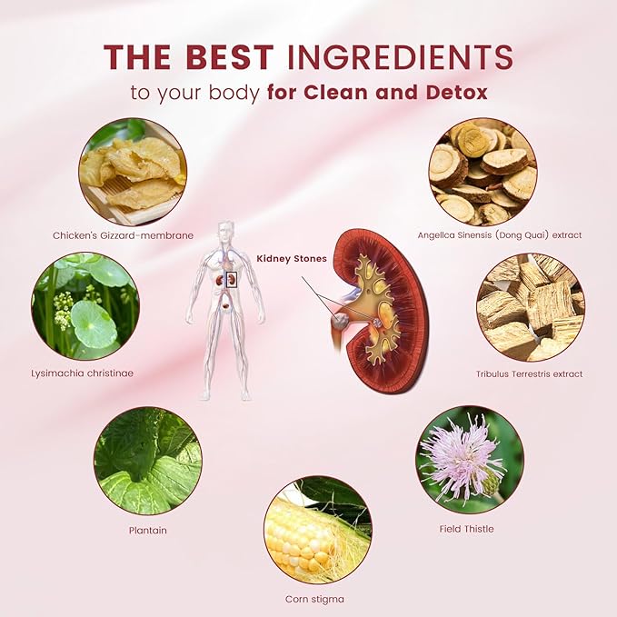 Kidney Stone Cleaning Tablet, Kidney Restore and Kidney Health Supplement to Support Stone Breaker & Kidney Cleanse, 60 Tablets