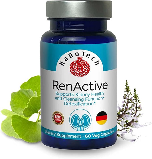RenActive Kidney Detox Cleanse, Kidney Health Supplement for All-Natural Kidney Cleanse, Gut Health and Overall Wellness, 60 Veg Capsules, GMP