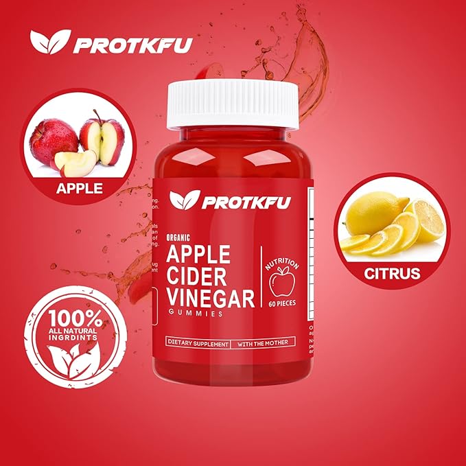Apple Cider Vinegar Gummies, 120 Count Max Strength 1000mg ACV Gummies with Vitamin B12 & B6 Gummies, for Metabolism, Digestion, Detox, Gut & Immune Health, Vegan & Non-GMO, Gelatin-Free
