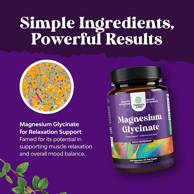 Pure Magnesium Glycinate 400mg Per Serving - Vegan High Absorption Chelated Magnesium Capsules for Women & Men with Elemental Magnesium 400mg for Mood Sleep and Relaxation Support - 60 Servings