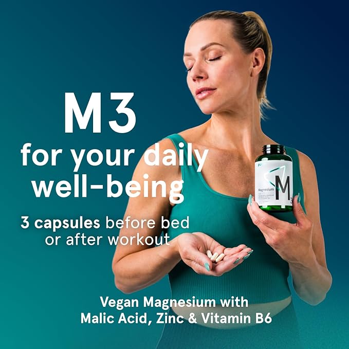 Puori Organic Magnesium Zinc Supplement - 300mg - 120 Vegan Capsules - High Absorption M3 Complex for Sleep, Immune Support, Energy, Muscle Recovery, Relaxation & Leg Cramps - Zinc & Vitamin B6