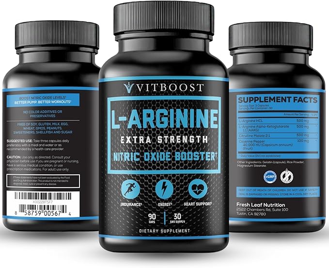 Extra Strength L Arginine Capsule 1500mg - Nitric Oxide Supplements for Stamina, Muscle, Vascularity & Energy - Powerful NO Booster with L-Arginine, L-Citrulline & Essential Amino Acids