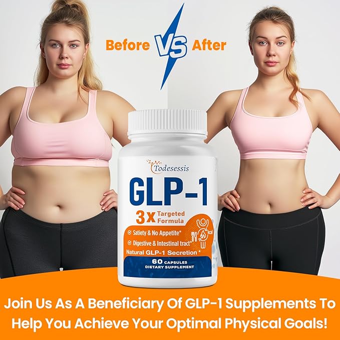 GLP-1 Supplement, GLP1 Supplement with Akkermansia Probiotic, Berberine HCI & Chicory Inulin, Natural GLP-1 Support, GLP-1 for Metabolism, Digestive & Intestinal Health - Vegan, Non-GMO, 60 Capsules