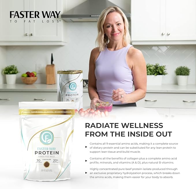 | Grass Fed Protein Powder Chocolate Flavor, Dairy-Free Alternative to Whey Protein Powder, Pure Hydrolyzed Beef Protein Isolate with All 9 Essential Amino Acids. Non-GMO - 660g