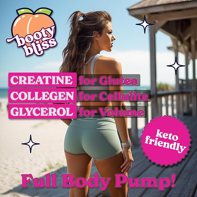 • Creatine for Women • Pre Workout Women • Booty Builder • Keto Friendly • Collagen • Pump It Up for The Perfect Peach • 30 SRV - Strawberry Colada Flavor (Strawberry Colada)