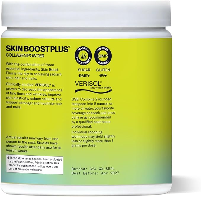 Sparkle Wellness Skin Boost Plus (Mixed Berry) [30-Serves] | Collagen Powder Supplement with VERISOL Bioactive Hydrolyzed Collagen Peptides, Vitamin C & Hyaluronic Acid to Improve Skin Elasticity