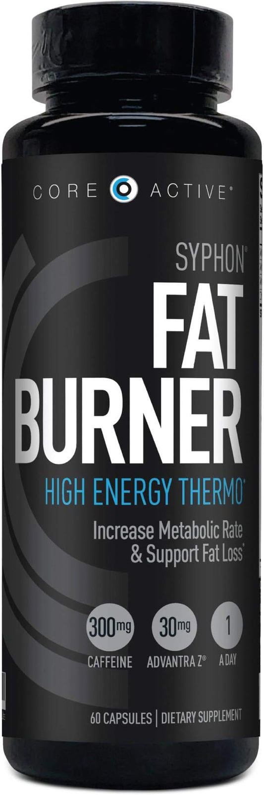 Core Active Syphon Thermogenic Fat Burner for Men, Keto Pills, Advantra Z for Energy, Focus, Appetite Control, Increase Metabolism Muscle Toning Supplements, Weight Loss Pills for Women - 60 Capsules