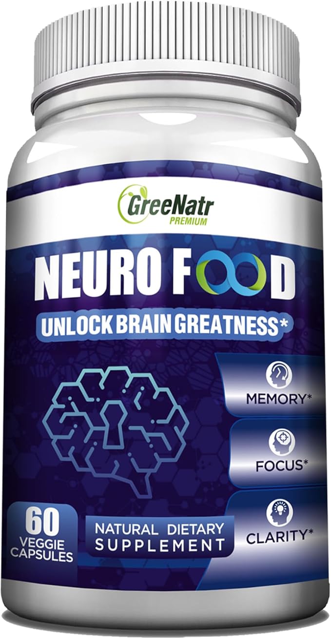 Brain Supplements for Memory and Focus - Ginko Biloba Capsules Brain Booster Supplement with B1, Folic Acid & Calcium - Memory Supplements for Cognitive & Brain Health 60 Capsules (1 Bottle)