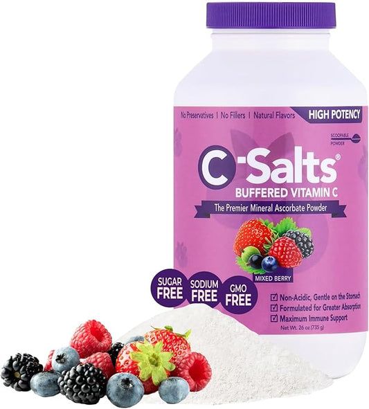 4000mg Vitamin C Powder Supplement - 100% Pure Buffered Powdered Drink with Ascorbate C - Potent Immune Support, Stomach-Friendly Absorption, Organic, Vegan, Sodium & Sugar-Free, Original 26oz