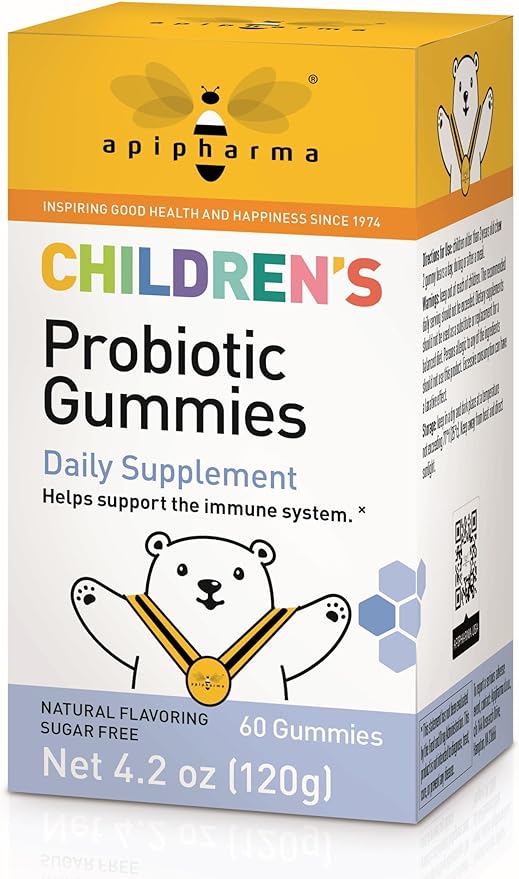 Children's Probiotic Gummies - Immunity & Digestive Support, Daily Kids Probiotic Supplement - Great Tasting with Natural Ingredients, No Sugar or Artificial Sweeteners (60 Gummies)
