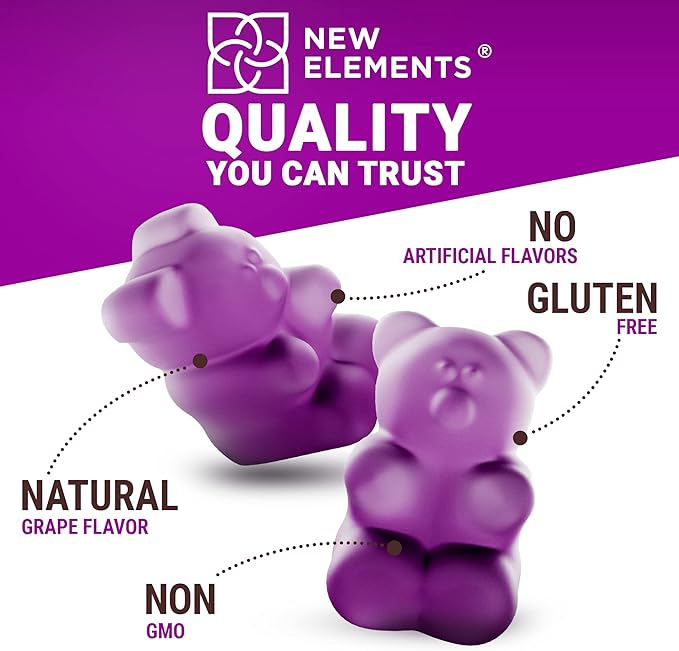 Iron Supplement for Women & Men with Vitamin C, Iron Gummies for Adults 40mg Iron and 100mg Vitamin C, Free Blood Builder for Anemia, Natural Grape Flavor, 30 Day Supply