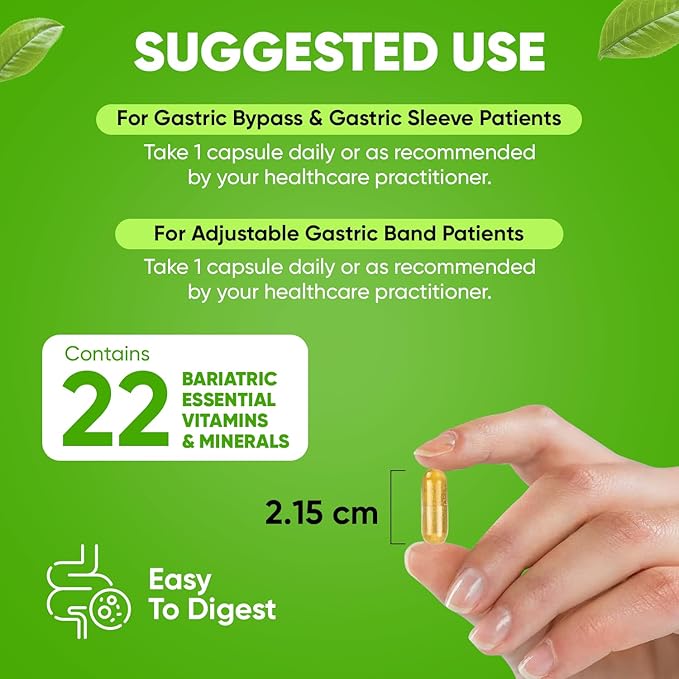 BariSlim Once Daily Bariatric Multivitamin Capsule - 45mg of Iron - Bariatric Vitamin & Supplement for Post Bariatric Surgery Including Gastric Bypass & Gastric Sleeve | 90 Day Supply