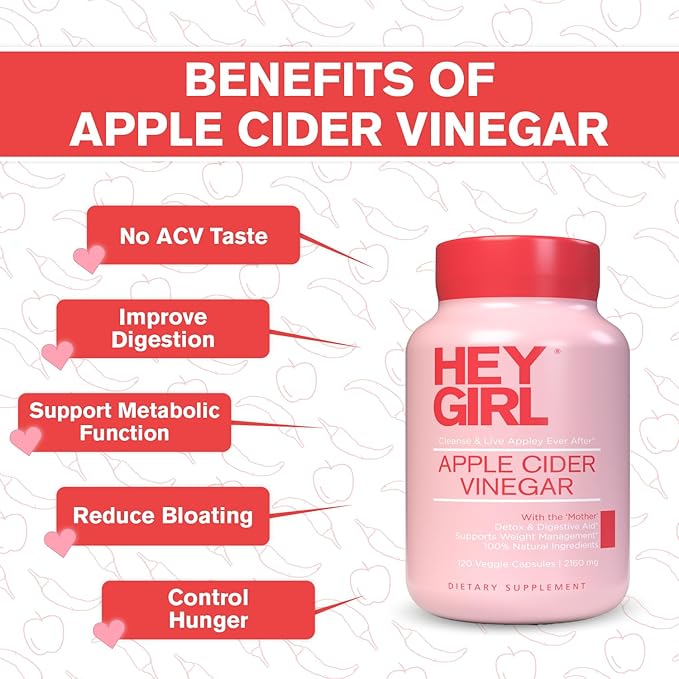 Apple Cider Vinegar Capsules with The Mother - 2160mg Apple Cider Vinegar Pills with Cayenne Pepper - 120 Vegan ACV Capsules with Mother for Detox Cleanse, Keto, Digestion & Bloating