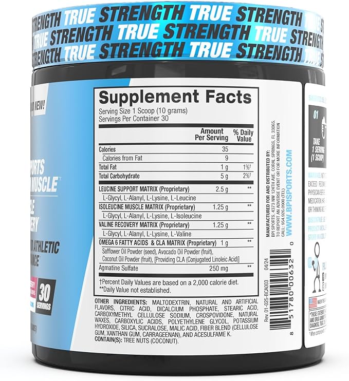BPI Sports Best BCAA - BCAA Powder - Branched Chain Amino Acids - Muscle Recovery - Muscle Protein Synthesis - Improved Performance – Hydration – Blueberry Lemonade - 35 Servings - 12.34 oz