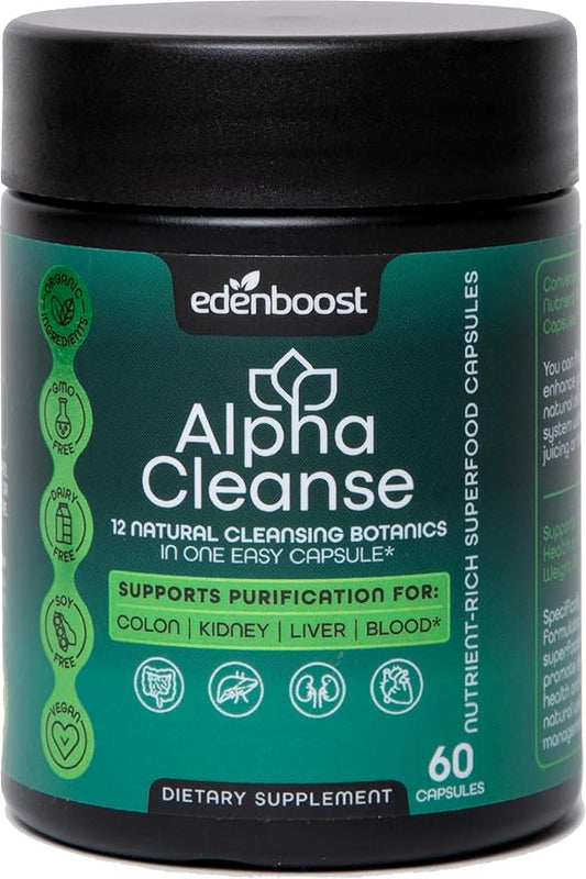 AlphaCleanse | Liver Health and Detox Blend Made with 12 Organic Superfoods. Milk Thistle, Dandelion Root, Burdock Root. Formulated for Detox Support, Liver, Digestive Health.