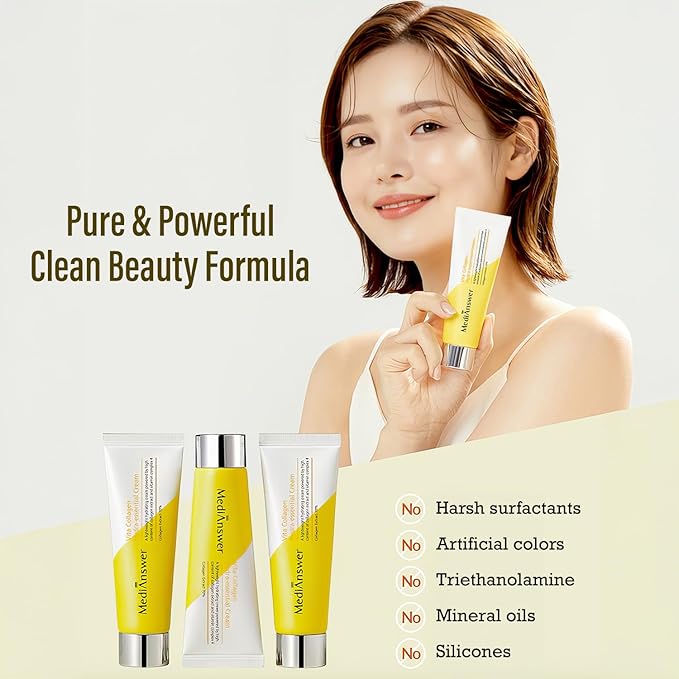 About Me [MediAnswer] Vita Collagen Hydra Essential Cream, K-Beauty Moisturizing Gel Cream with 70% French 500Da Collagen & 10,000ppm Multi-Vitamin Complex, Anti-Aging Treatment (50ml/1.69 fl oz)