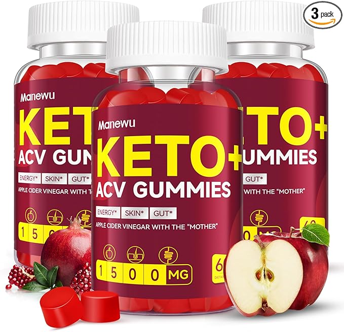 Advanced Keto ACV Gummies – 1500mg Apple Cider Vinegar with Mother – Natural, Organic, Vegan, Gluten-Free ACV Keto Supplement for Metabolism, Detox & Energy Boost – Made in The USA, 3 Pack