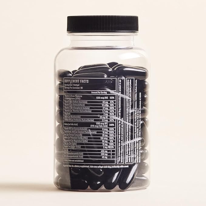 90 Supply 1 Pill a Day Prenatal Vitamins for Women Folic Acid Iron Vitamin A B C D Fish Oil Supplements 90 Soft Gels