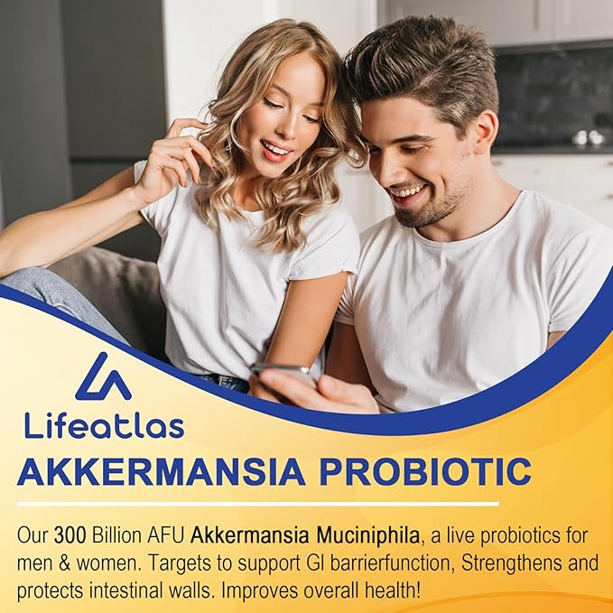 GLP-1 Supplement | 300 Billion AFU Akkermansia Muciniphila, Akkermansia Probiotic for Women Men, Akka Superbiotics for GLP-1 Production, Digestive, Gut, Immunity, Enhances Gut Lining Function, 4 Packs