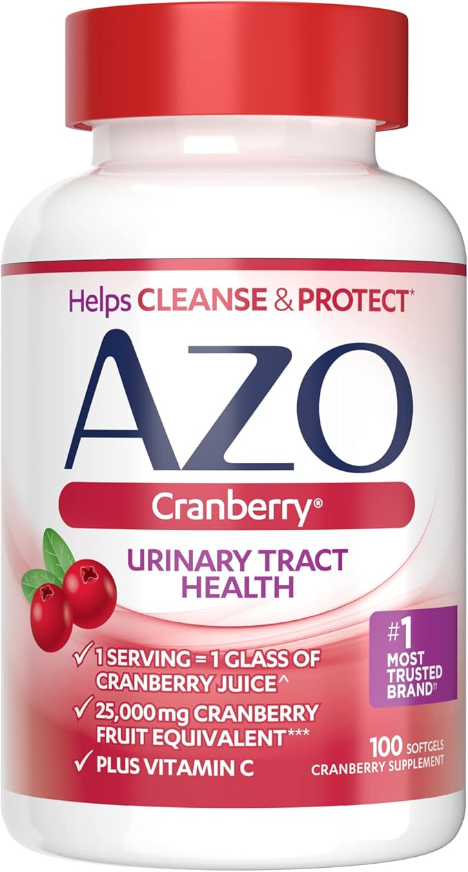AZO Bladder Control with Go-Less Daily Supplement | Helps Reduce Occasional Urgency & Leakage | 54 Count Cranberry Urinary Tract Health | 100 Softgels