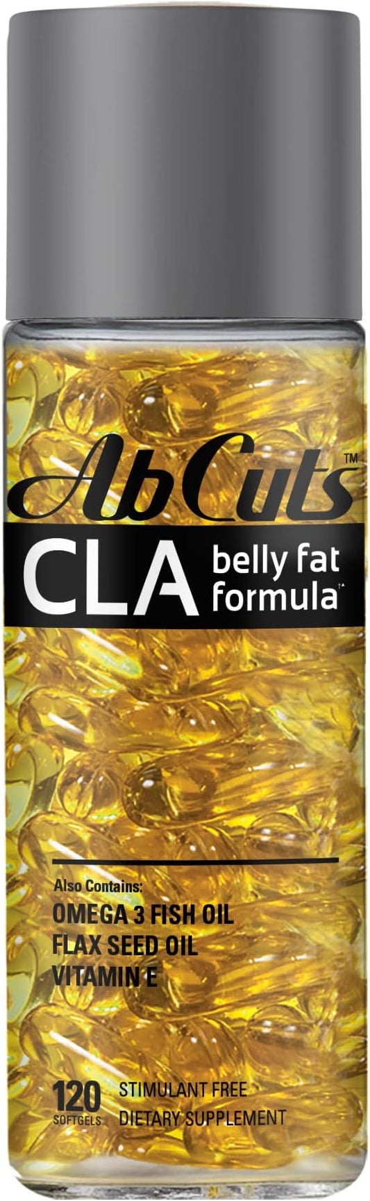 CLA Belly Fat Formula - 120 Easy-to-Swallow Softgels - Omega 3 Fish Oil, Flaxseed Oil and Vitamin E - Helps Increase Antioxidant Supply and Healthy Body Composition