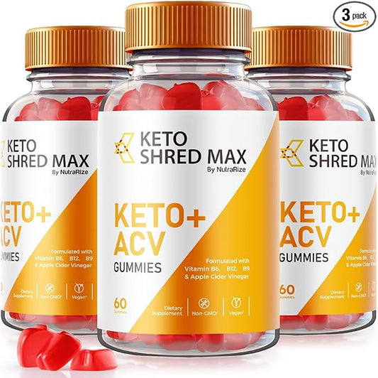 (3 Pack) Keto Shred Max Keto + ACV Gummies, Keto Shred Max Formula for Advanced Weight Loss, Keto Shred Max Keto Plus Supplement, Keto + ACV Gummy, KetoShred Max Gomitas Reviews (180 Gummies)