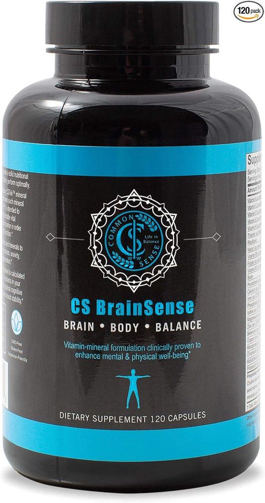 BrainSense Mood Stabilizer & Brain Supplement - Enhance Mood, Mental Clarity, Brain Booster & Cellular Health - Nootropic Supplement & Micronutrients for Brain Fog by CommonSenseWW, 120 Capsules