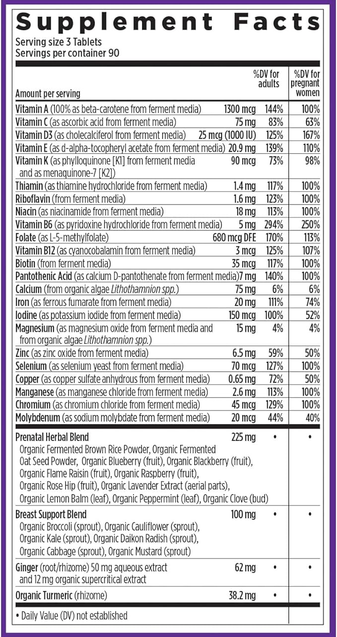 New Chapter Advanced Perfect Prenatal Vitamins, 270ct, Made with Organic, Non-GMO Ingredients for Healthy Baby & Mom - Folate (Methylfolate), Whole-Food Fermented Iron, Vitamin D3 + Ginger