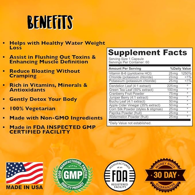 Shed H2O | Natural Diuretic Water Pills for Water Retention Relief, Supports Men and Women in Reducing Bloating and Water Weight | Supports Healthy Potassium Levels by New Day Health