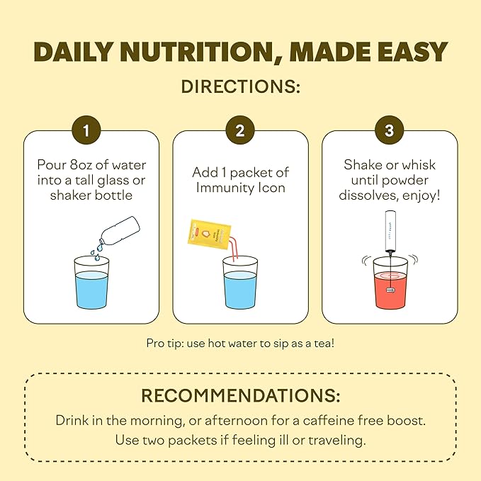 Feel Goods Immunity Icon, Zero Sugar, Vitamin C, A, B, D, E & Zinc, Organic Elderberry, Ashwagandha, Drink Mix Powder, Vegan, Non GMO, Caffeine & Gluten Free | Flavor Sampler, 2 Count