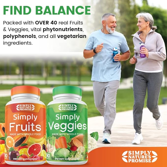 Simply Nature's Promise - Packed with Over 40 Different Fruits & Vegetables - Made with Whole Food Superfoods - with Aloe Vera - 100% Soy Free – 180 Capsules