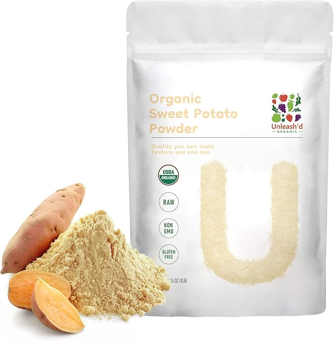 UNLEASH'D ORGANIC Organic Sweet Potato Powder 16 oz 100% Pure Natural Green Food, Rich in Antioxidants and Multivitamins, Boosts Immune System, Supports Digestive Health