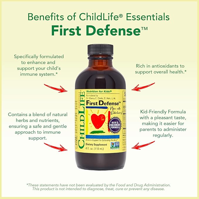 CHILDLIFE ESSENTIALS Immune Support 3-Pack - Liquid Vitamin C, First Defense, and Zinc - Immune Boosting Supplements for Infants, Toddlers, and Kids